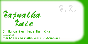 hajnalka knie business card